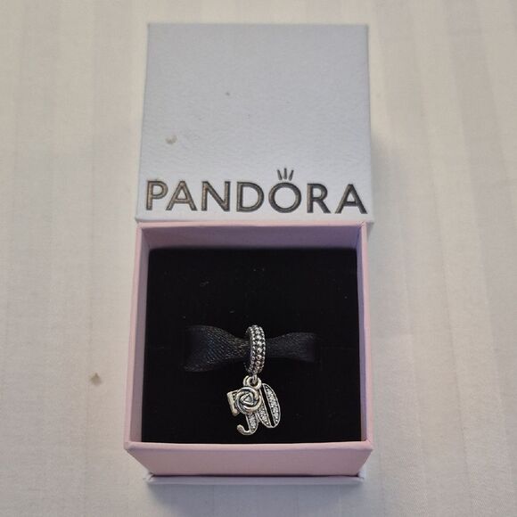 Pandora 50th Celebration Silver Charm with Clear Accents - Picture 1 of 16
